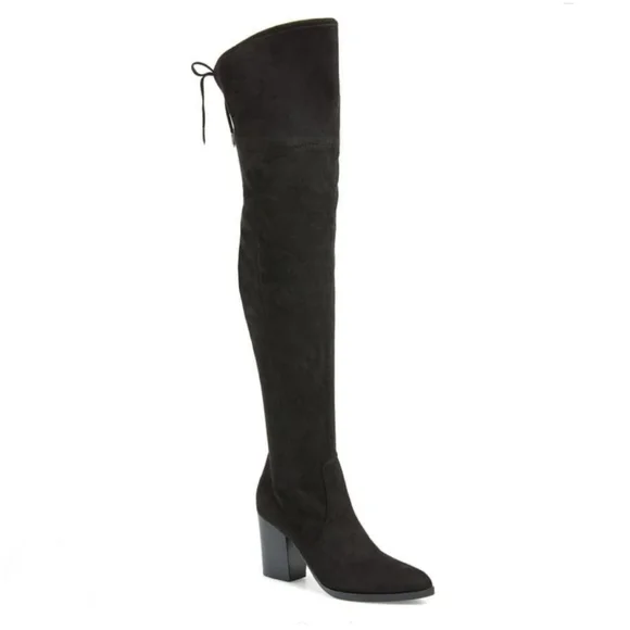 Ultra Sexy Marc Fisher LTD Black Microsuede OTK Boots - Picture 3 of 7
